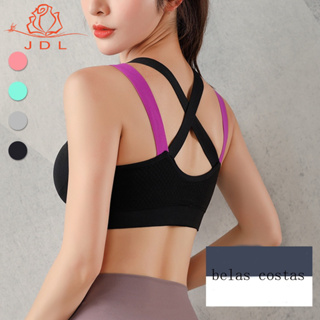Vestuário exterior bonito para trás sem anel de aço colete tipo roupa interior para desportos de sono feminino yoga running fitness sutiã desportivo