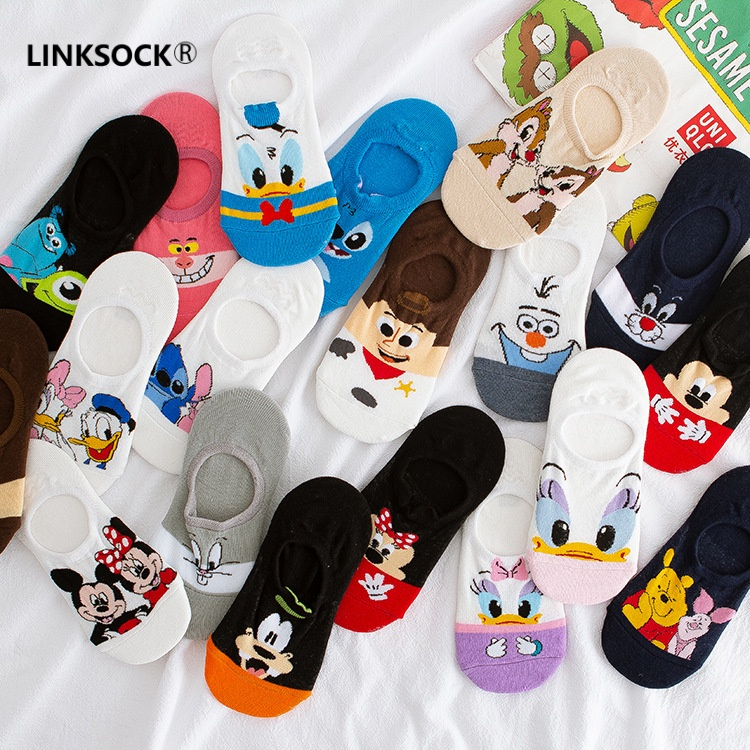 Meias Fofas De Cores Pastéis Desenho Animado graffiti Moda Verão