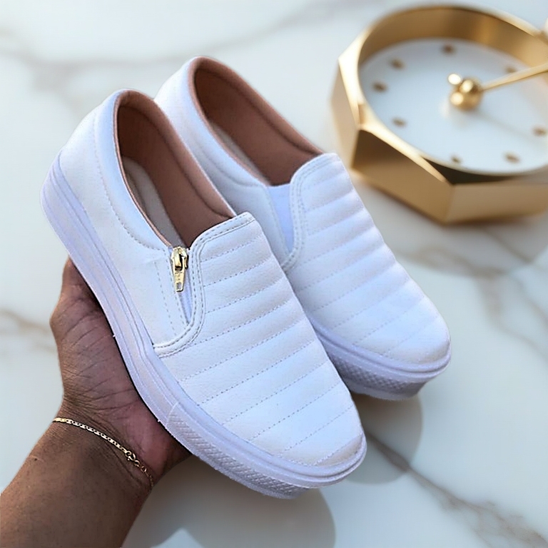 View product: Tênis Sapatênis Sapatilha feminino Slip On Zíp casual Leve e confortável envio imediato
