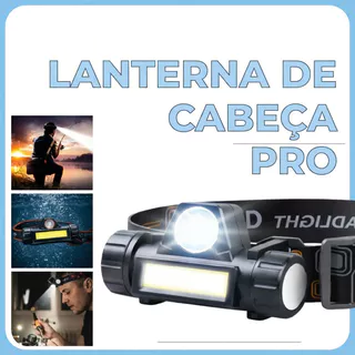 Lanterna de Cabeça Led Alta Potência com lanterna dianteira carregador USB Bivolt
