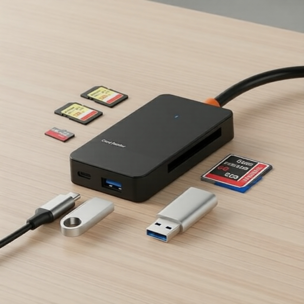 Leitor de Cartões USB 3.0 8 em 1 com Múltiplas Entradas, SD/MicroSD/TF ...