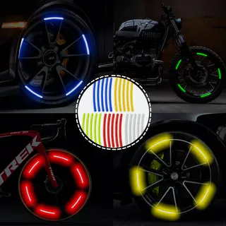 20 Adesivos Refletivos para Rodas de Carro, Moto e Bicicleta com Alta Visibilidade Noturna