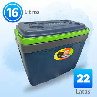 CAIXA TÉRMICA 16 LITROS COOLER POP STAR - 22 LATAS TAMPA COM PORTA COPOS