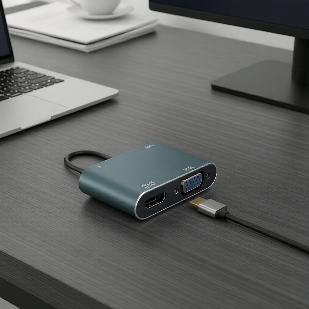 Hub de carregamento 4 em 1 USB-C Dock 4K HDMI VGA USB PD para MacBook ...