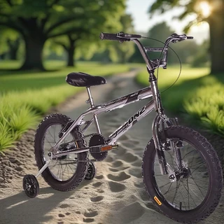 Bicicleta Aro 16 Cromada Com Rodinhas E Freios V-brake