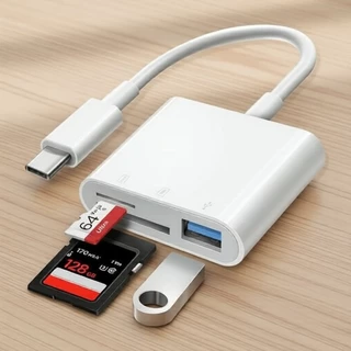 Hub USB-C para iPhone 15/16, Android e Laptops: Slots SD/TF e OTG