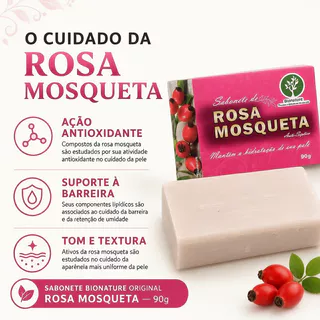 Sabonete de Rosa Mosqueta Bionature | Hidratação, Maciez e Cuidado da Pele