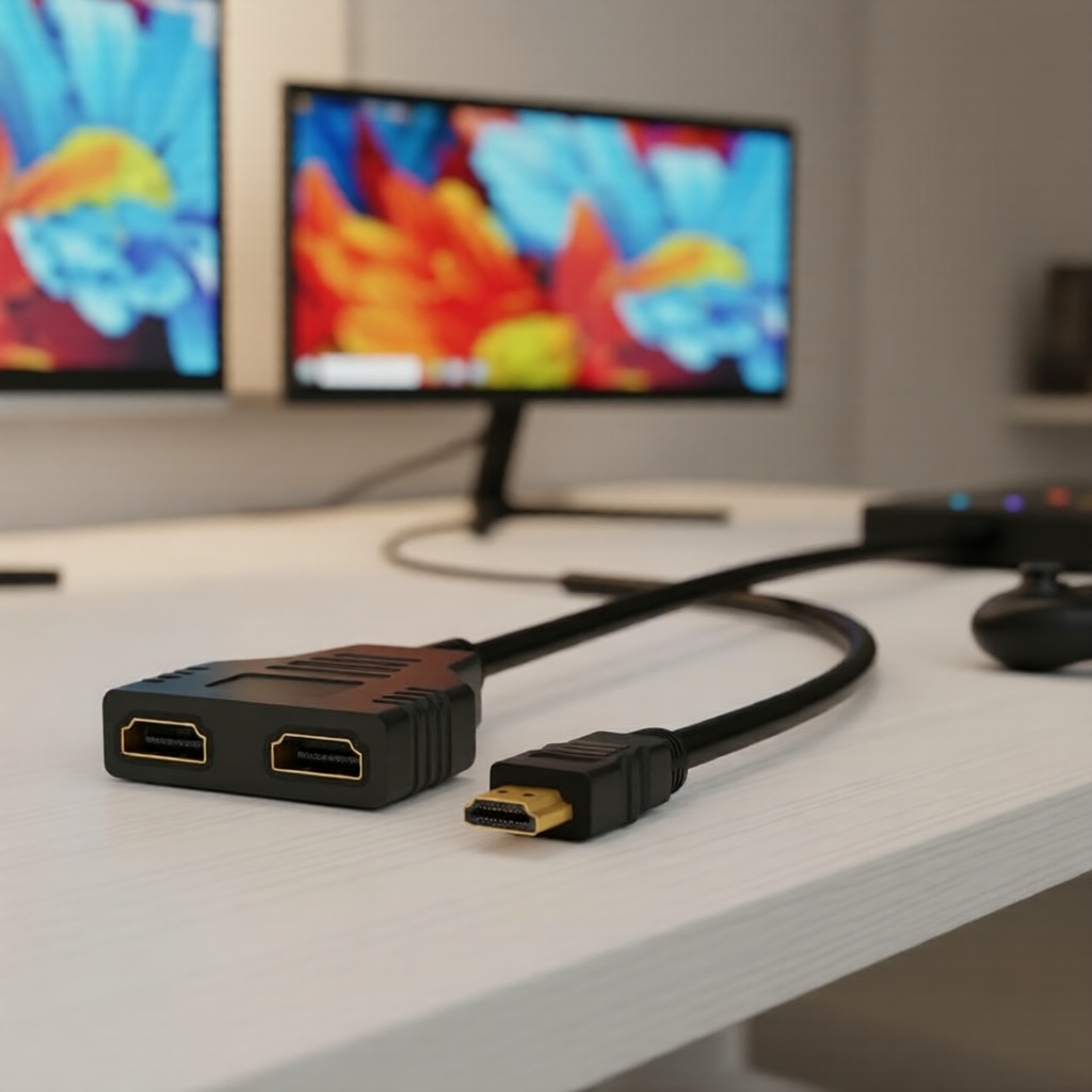 Cabo HDMI 2 em 1 para TV com 1 entrada HD 1080P e 2 divisores HDTV para ...