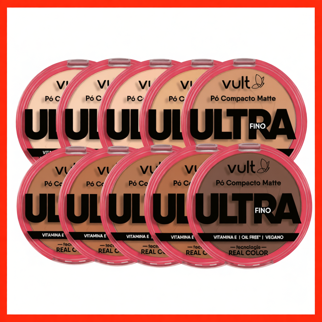Pó Compacto Facial Matte Ultrafino Real Color 9g - Vult