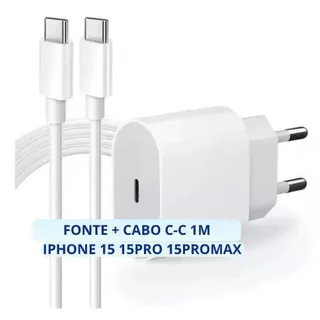 Carregador IPhone Completo USB C Tipo C 25w Fonte Turbo Tomada Cabo USB-C
