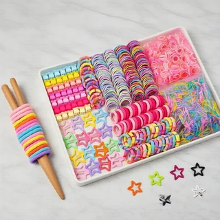 Prendedores de Cabelo e Faixas Estrela Coloridas para Crianças, 875 Acessórios para Cabelo (Caixa Não Incluída) em Oferta na Shopee