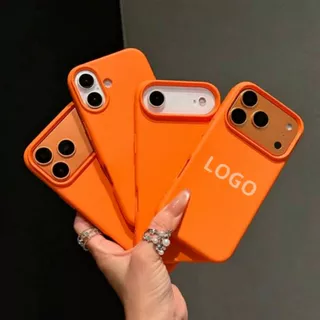 Capa Capinha Silicone de Cor Laranja Branca Preta Para iPhone 17 17PRO 17 PROMAX 17AIR