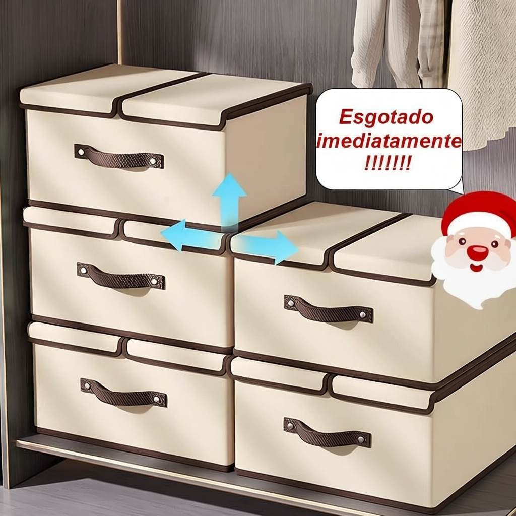 Caixa Organizador Dobrável Retrátil De Tecido TNT Roupa Objetos Brinquedos Cosmético Bom Presente