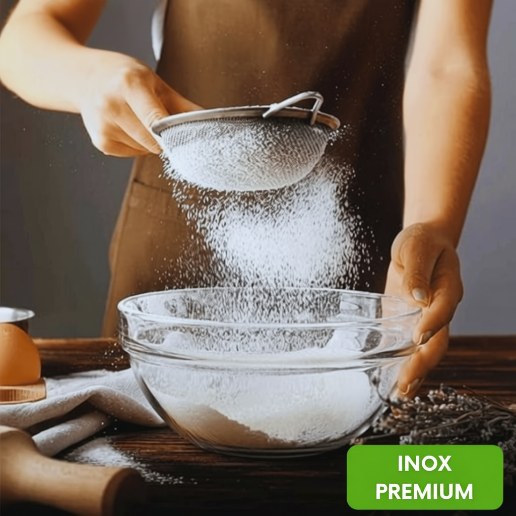 Kit 3 Peneiras Aço Inox 12/16/22cm Coador Farinha Suco Confe
