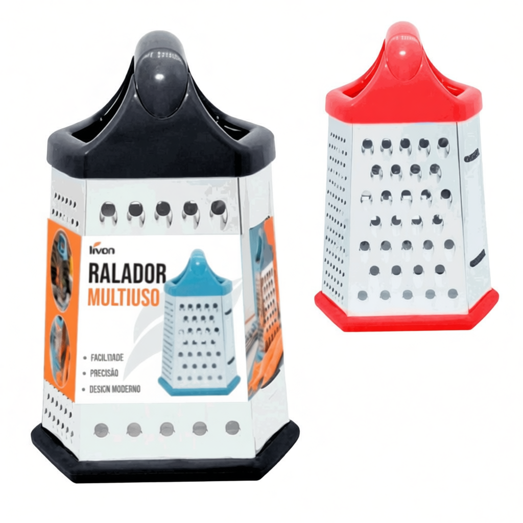 Ralador 6 Faces Laminas Aço Inox Fatia Corta Descasca Com Al