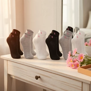 Conjunto de Meias Lupo Sport 9 Pares Algodão Cano Curto - Respiráveis, Branco/Preto/Rosa, para Academia e Uso Diário em Oferta na Shopee