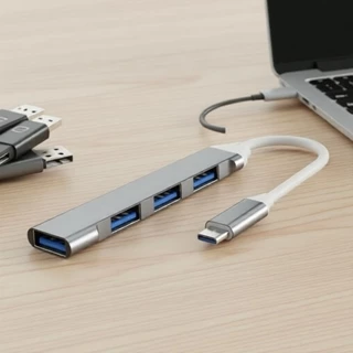 Hub USB 3.0 de Alumínio com VGA e Tipo-C, Adaptador Multi-Porta de Alta Velocidade para PC/Telefone/Mouse em Oferta na Shopee
