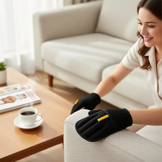Luva de remoção de pelos de pet em malha preta, reutilizável e lavável, luva de limpeza ergonômica em Oferta na Shopee