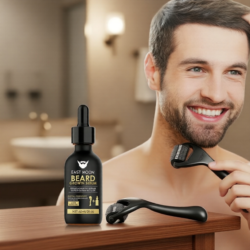 Kit de Crescimento de Barba para Homens: Roller e Óleo para Crescer ...