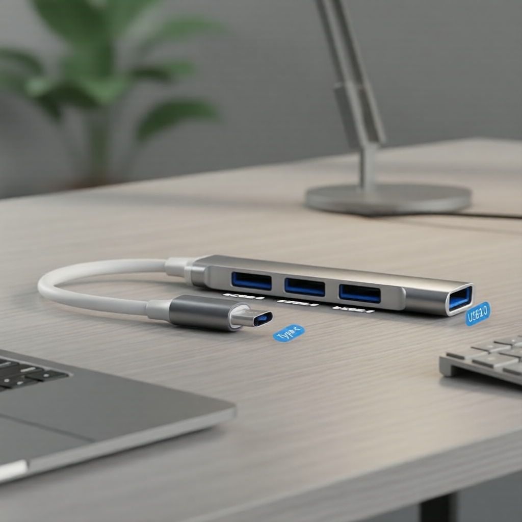 Hub USB de Alta Velocidade 4 Portas para Expansão de Telefones e PCs ...