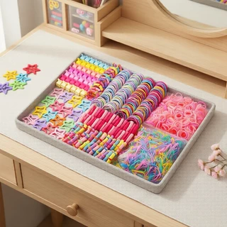 Conjunto de Acessórios de Cabelo Estrela Colorida para Bebês Meninas, 875 Peças de Elásticos e Presilhas em Oferta na Shopee
