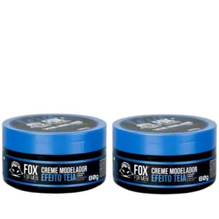 Kit 2 Creme Modelador Efeito Teia Pomada 80g FOX FOR MEN – Fixação e Hidratação Profissional