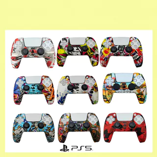 Capa Case Ps5 de Silicone Personalizada COM PAR DE GRIP Controle Proteção Dualsense Ps5