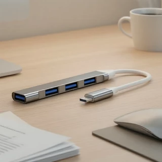 Hub USB 3.0 de Alumínio: Portas VGA e Type-C, Divisor de Alta Velocidade para PC/Telefone/Mouse em Oferta na Shopee