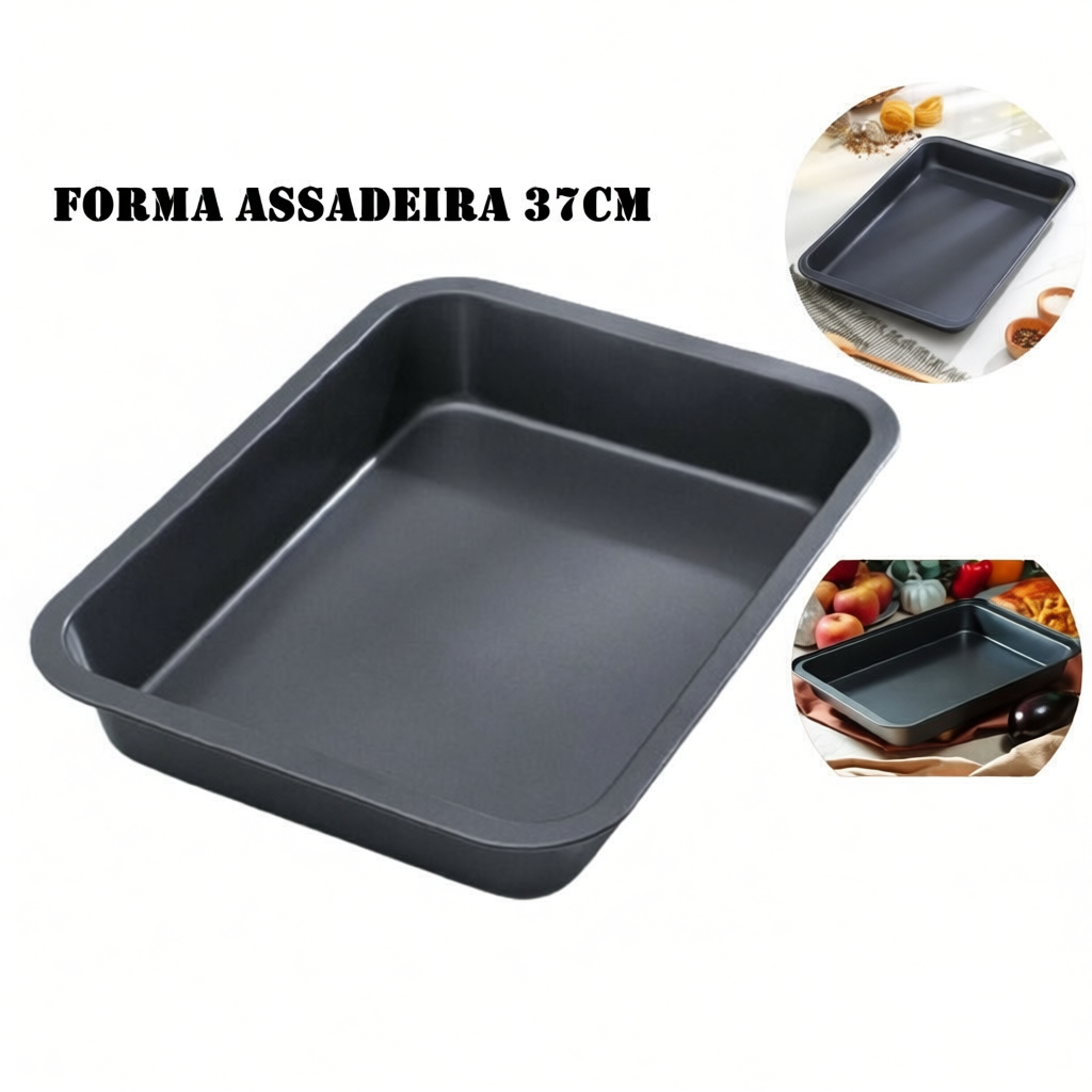 Forma Assadeira Retangular para Torta Antiaderente Forma par