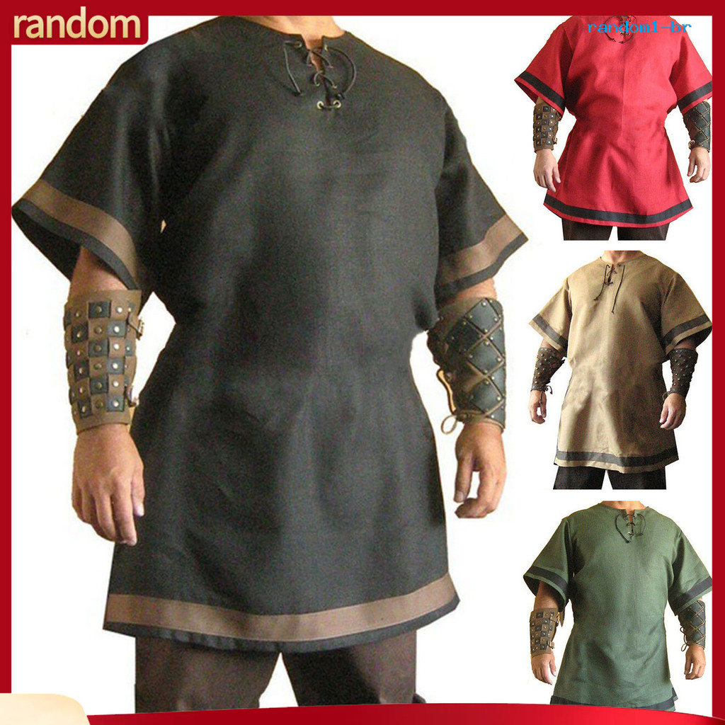 [RAN] Fantasia De Guerreiro Viking Camisa Masculina Medieval Roupa De ...