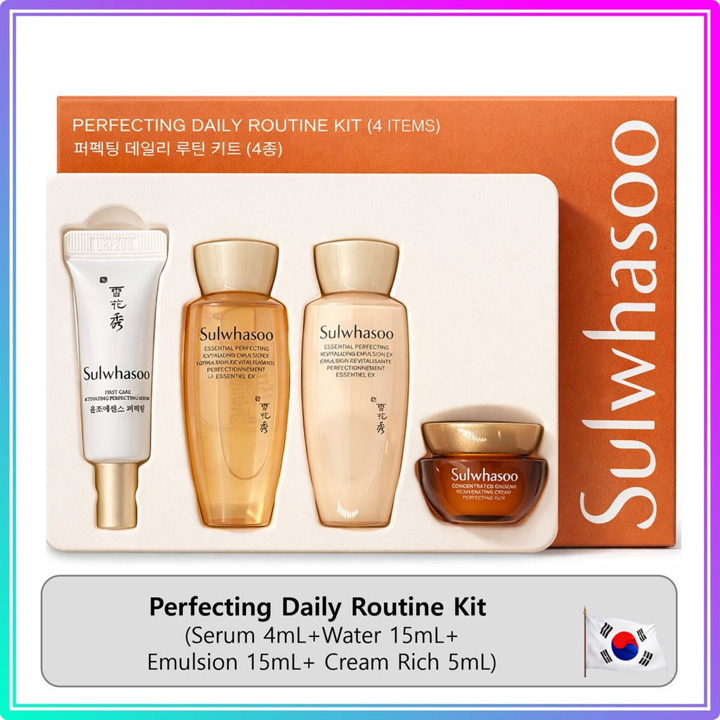 Sulwhasoo ギフトセット 6点 Sulwhasoo] Kit De Rotina Diária Aperfeiçoador (Soro 4mL + Água