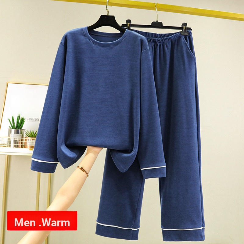 Inverno novo estilo pijamas masculinos veludo alemão Close-fitting Extra-Fat tamanho grande catiônico fino veludo Lo em Oferta na Shopee