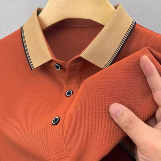 Camiseta masculina de manga curta de verão puro algodão Paul High-End bordado lapela camisa Polo comércio exterior pesad