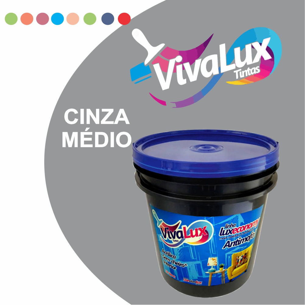 Tinta Acrílica Para Parede Econômica Alto Rendimento vivalux 3,6L - Cinza Medio
