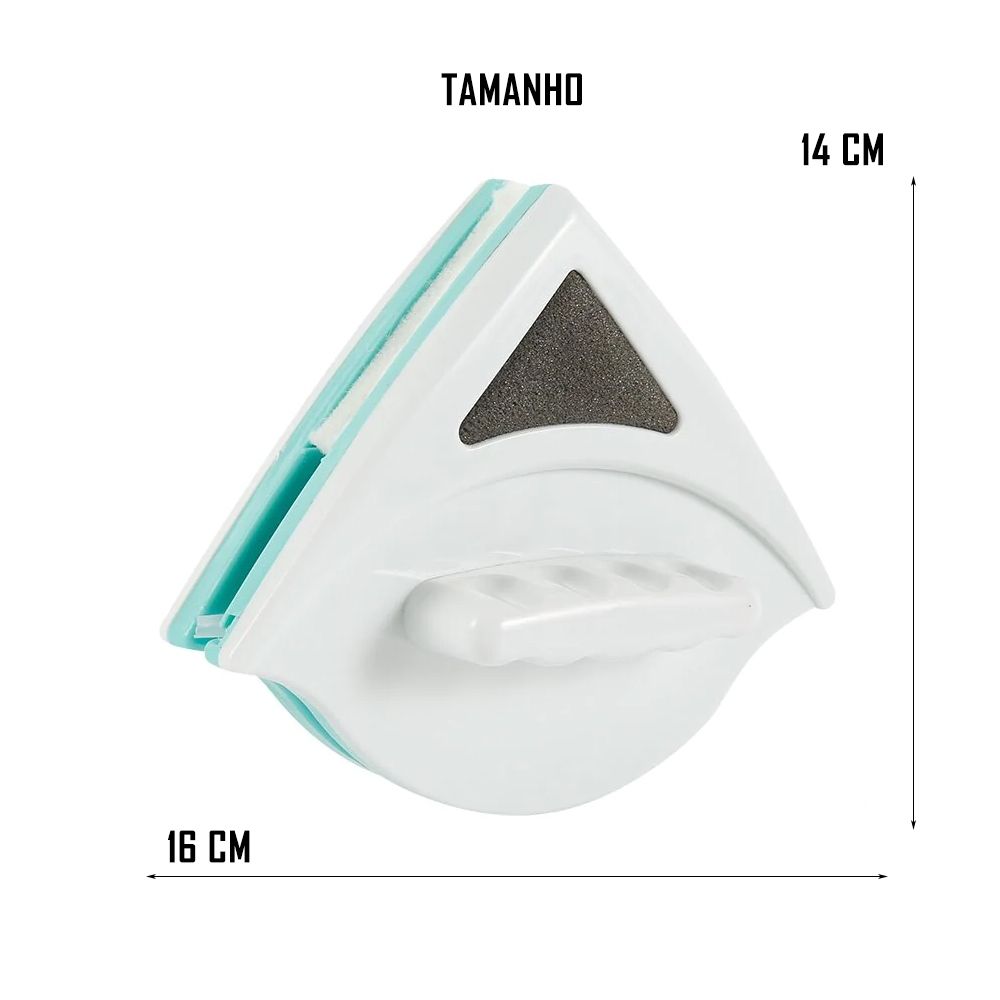 Limpador de Vidro Magnético Aquários Janelas Rodo Mágico Super Imã