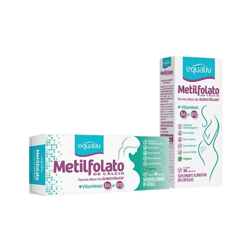 L-Metilfolato de Cálcio 30 Caps 355mcg - Equaliv + B12 e B6