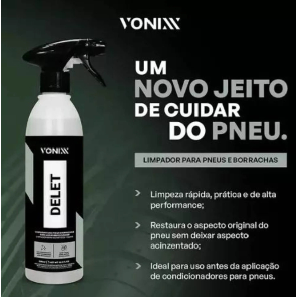 Delet Vonixx 500ml - Limpador para Pneus e Borrachas