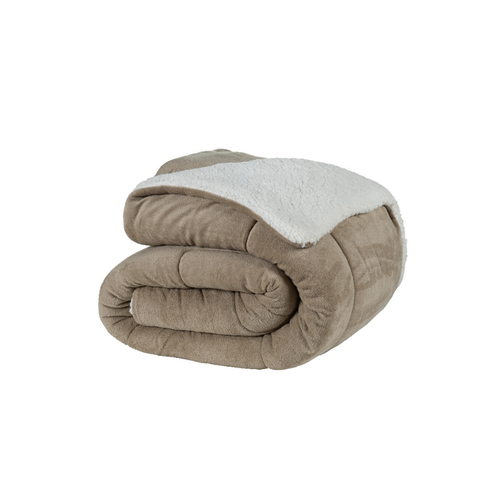 Coberdrom Edredom Pele De Carneiro Casal Queen Sherpa DuplaFace