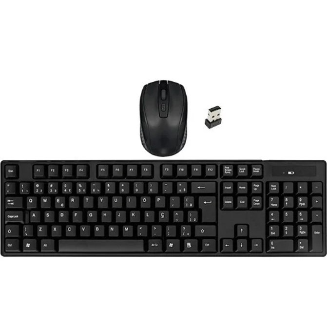 Kit Mouse e Teclado Sem Fio Wireless usb