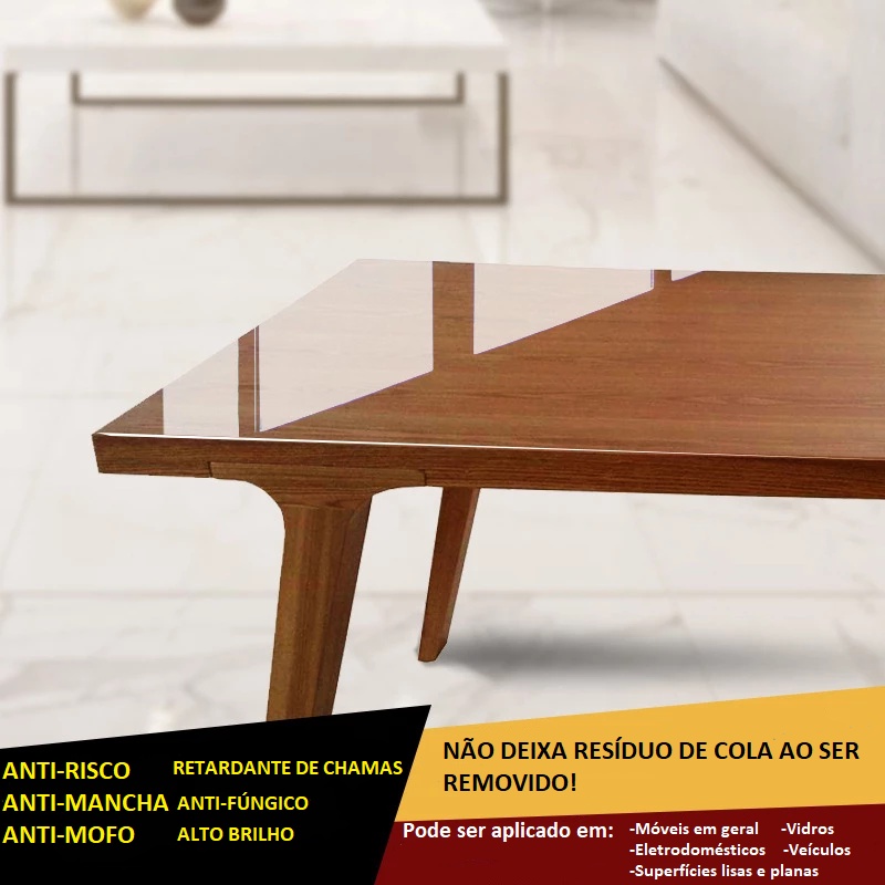Vinil Adesivo Transparente Envelopamento Proteção Móveis Geladeira Armário Pode Molhar