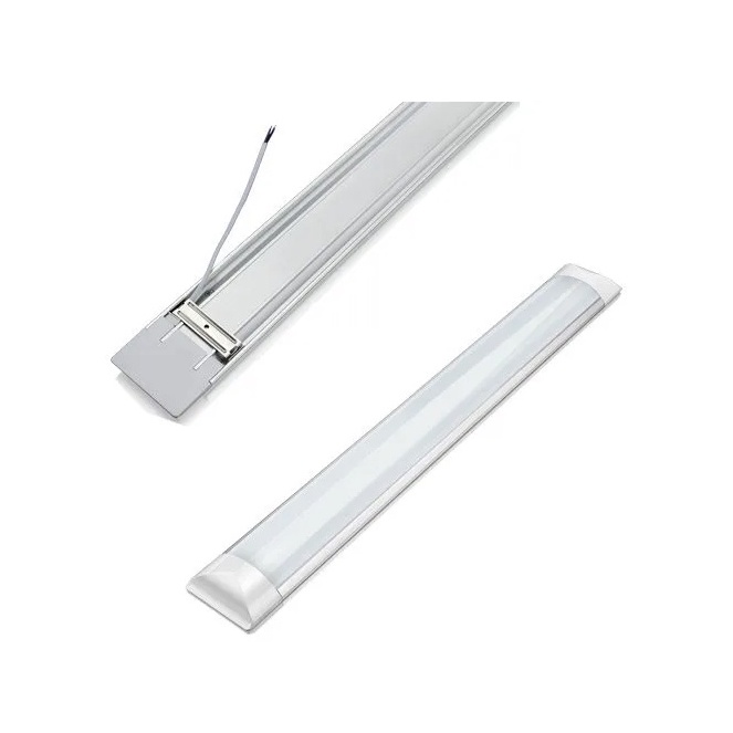 Kit 3un Luminaria slim Led 36w 120cm Linear com calha sobrepor 3000K 6500K 4000K