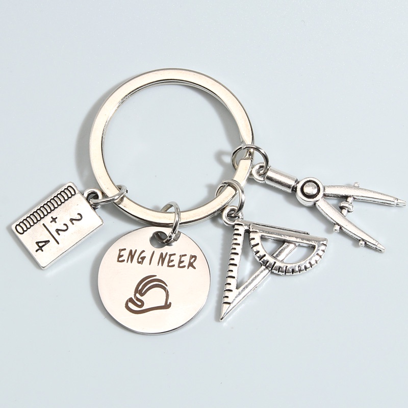 2024 Engenheiro Porta-Chaves Livro Régua Bússolas Arquiteto Presentes Estudantis