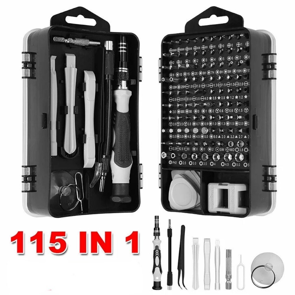 Kit Ferramentas 115 Peças Jogo Mini Chaves Precisão Multiuso Celular Notebook Tablet