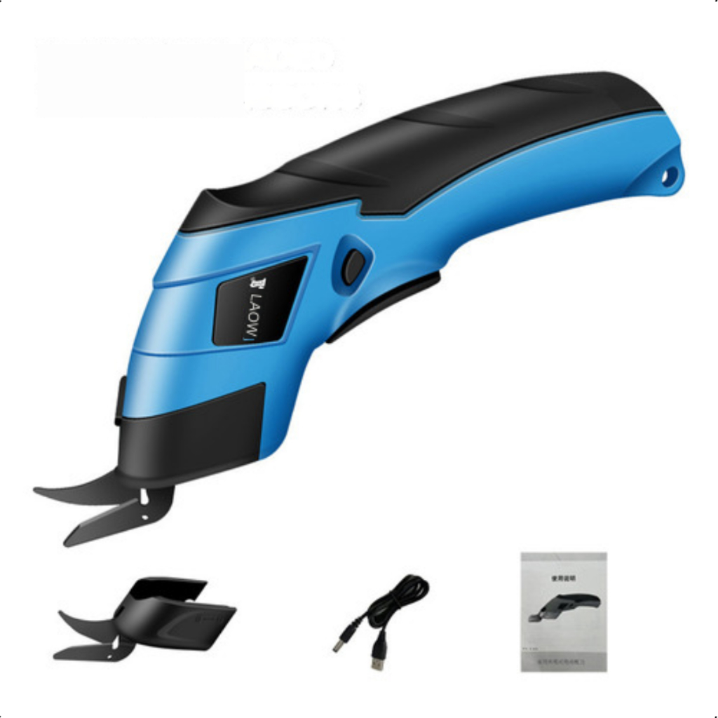 Tesoura para Tecido Elétrica Recarregável Bateria interna corta tecido couro papel plástico pano