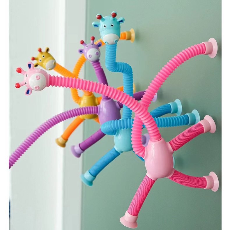 Sucker Girafa Variedade de Girafa Desenho animado luminoso Crianças Bebês Descompressão Brinquedos Interativos Alongamento Educacional Pai-Chi