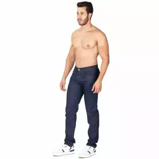 Calca Jeans masculina Escura Para Trabalho Com Lycra Tradicional Para Trabalho