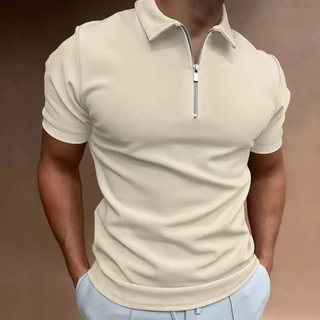 2024 Moda Moda Casual Pólo Casual Homem Casual Homem Casual Cor Sólida Moda Verão Rua Manga Curta Pólo de Golfe Camisa Pólo de Golfe