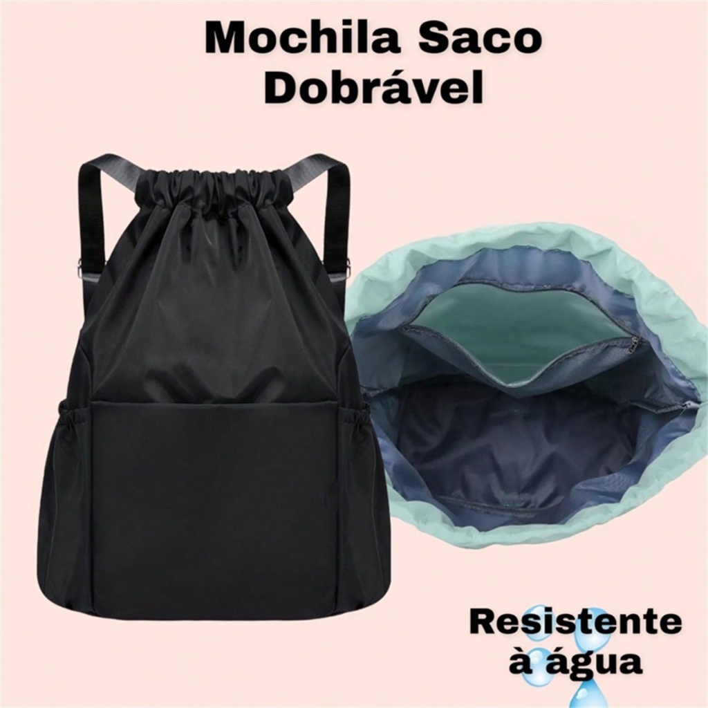 Bolsa Mochila Saco Saquinho Academia Impermeável Resistente