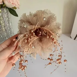 Peônia Flor Clipe Tridimensional Tubarão Borboleta Agarrando Disco Grampo De Cabelo Grande