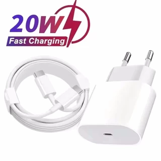 Carregador De Tomada Ue De Carregamento Rápido PD 20W Com Cabo De 1M/3FT Para iPhone iPad USB Type C Acessórios Adaptado